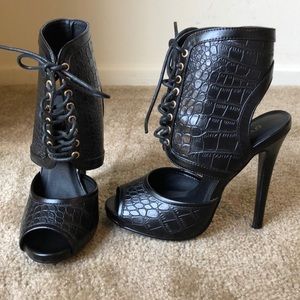 Black lace up heels (true to Size)
